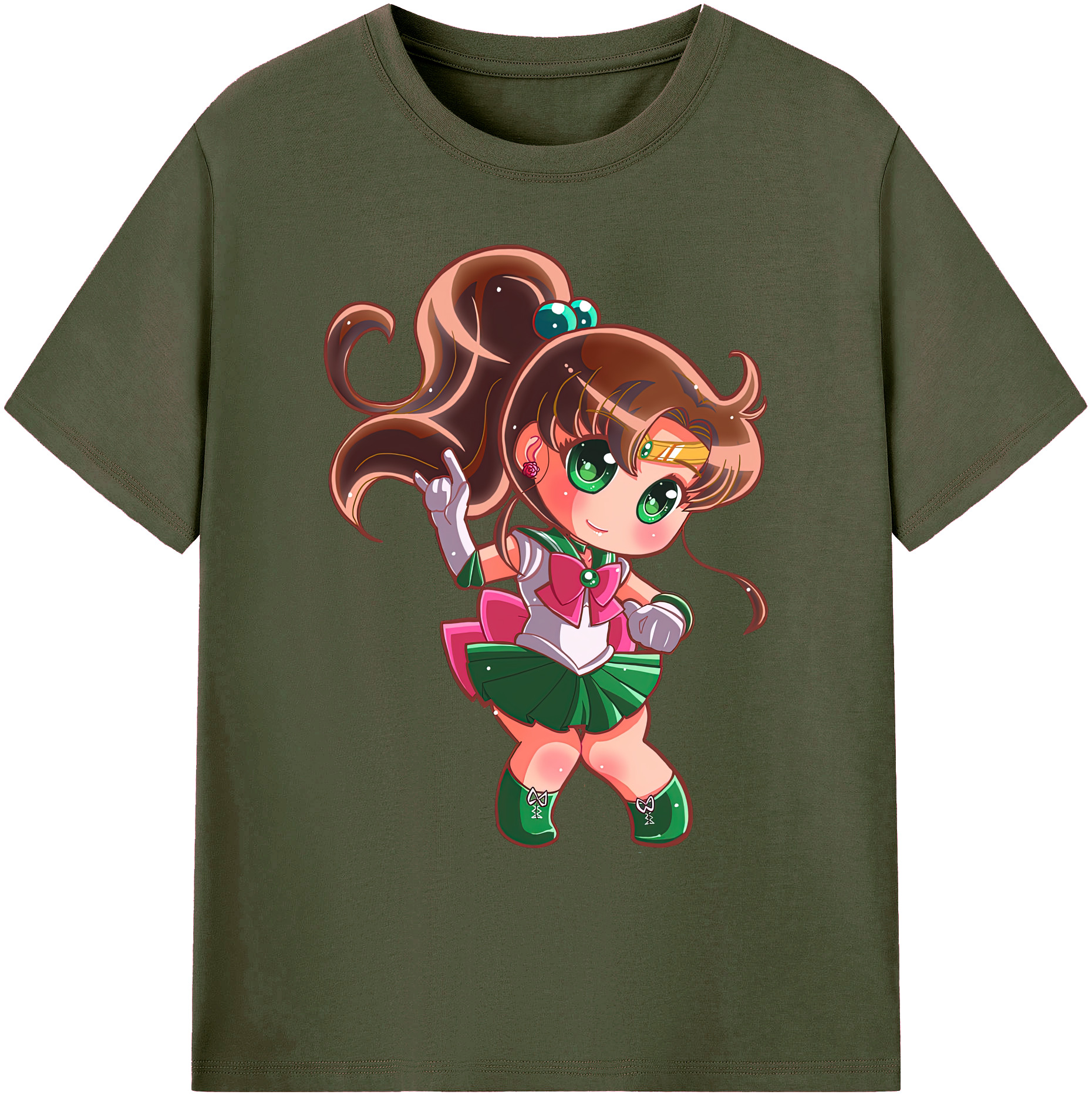 （画像用） 美少女戦士セーラームーン 木野 まこと きの まこと Sailor Moon Kino Makoto （セーラージュピター；Sailor Jupiter） 綿100％ メンズ半袖Tシャツ｜肌触りやわらか＆通気性
